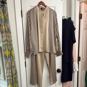 Ann Taylor Cream and Black Pants/Top